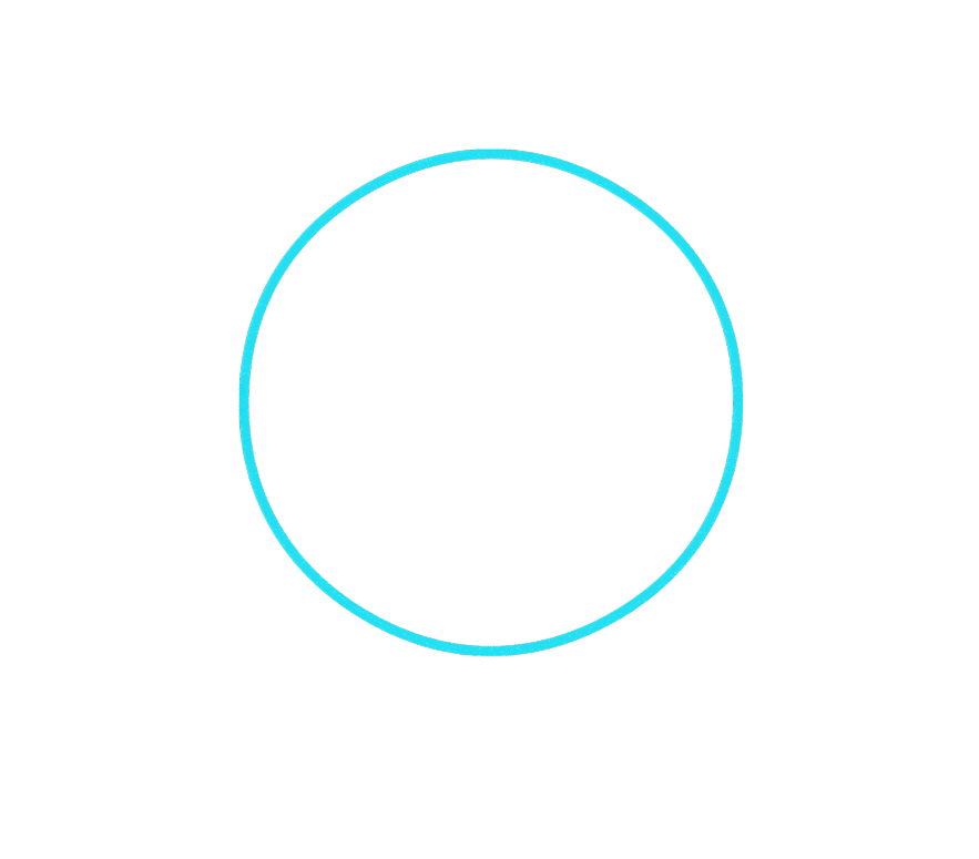 Cyan circle on black.