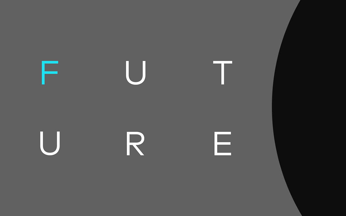 Future on grey with cyan F.